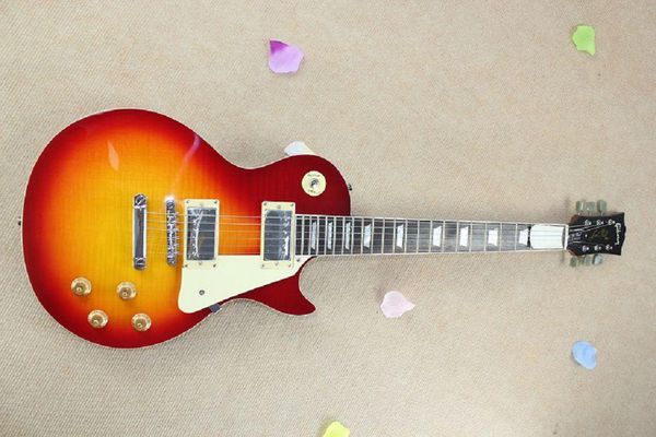 

wholesale g lp standard tiger stripes cherry sunburst electric guitar