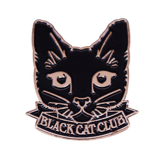 

black cat club enamel pin anime brooch, Blue