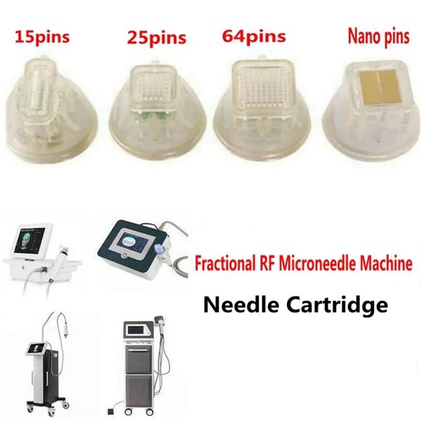 Accessori Parti Cartuccia consumabile monouso Ago per tatuaggio Cartuccia oro RF frazionaria bellezza 10 pin 25 pin 64 pin e Nano Microneedle