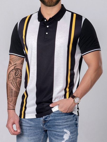 

men random color-block polo shirt d2x7#, White;black