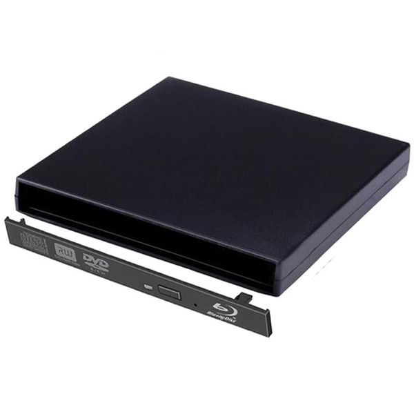 Computerkabelanschlüsse 9,5/12,7 mm USB 2.0 IDE Blu-ray Optisches Laufwerksgehäuse-Kit Externes mobiles Gehäuse DVD-RW/CD für Notebook-Laptop Wi