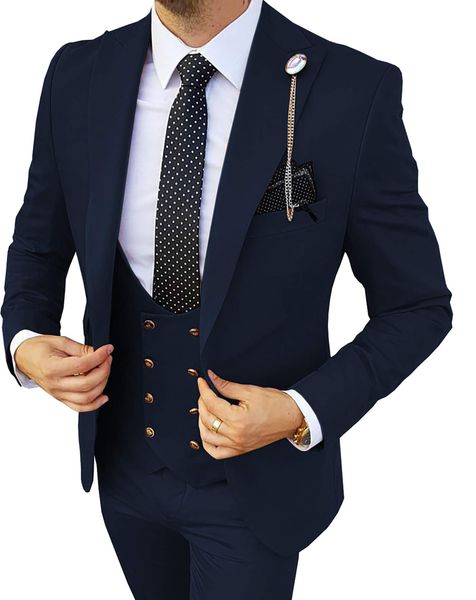 

custom made men's 3 piece suit tuxedos slim fit one button blazer vest trousers formal business wedding prom suits, Black;gray