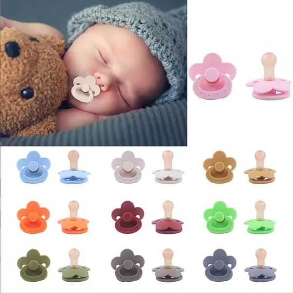 

multi-color baby sleeping pacifiers health safty silicon flower bite bite comfortable infant pacifier portable new design over 3 months