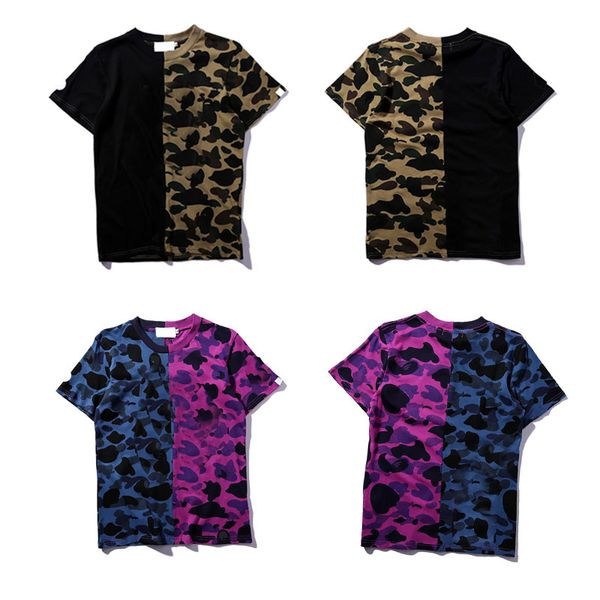 

2022 mens t shirts loose casual shark print camouflage tees fashion breathable womens t-shirt various color 21 styles size m-2xl -1020, White;black