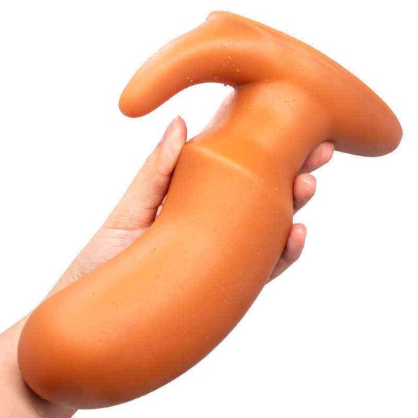 Nxy sexo brinquedos anal adultos diário adulto chifre dourado super enorme plug plugue pesado brinquedos de silicone massager ânus estimulador 1220