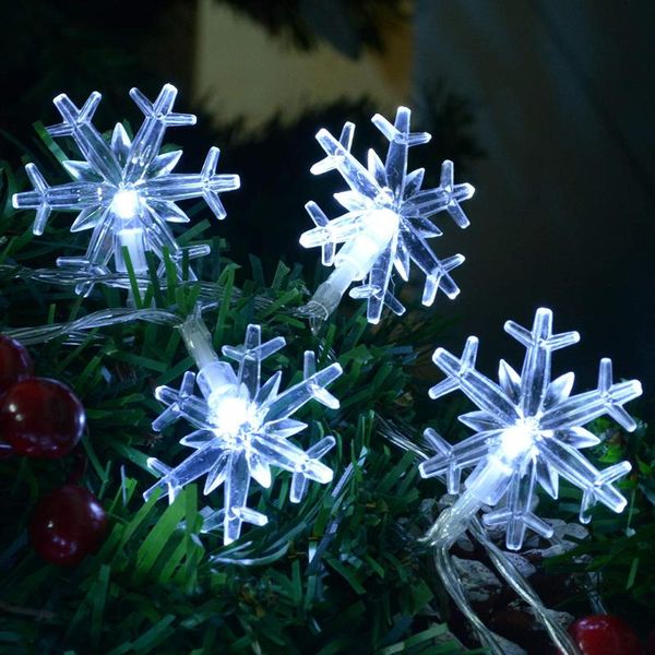 Saiten Girlande Led Schneeflocke Schnee Lichterketten Weihnachtsdekoration 2023 Straßengirlande Winter 10/20M SteckerbetriebeneLED