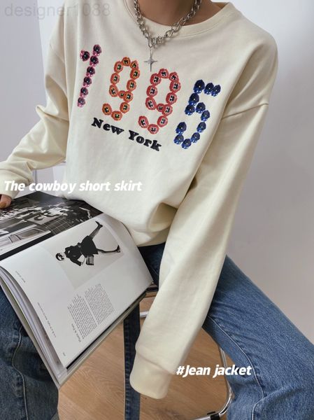 

women's t-shirt designer 22 spring and summer new minority design contrast color 1995 letter printing loose casual fashionable 100 styl, White