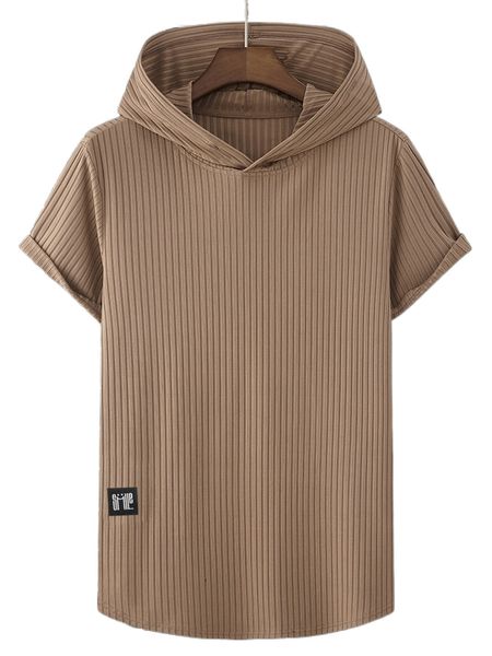 

men patch detail hooded tee 11cr#, White;black