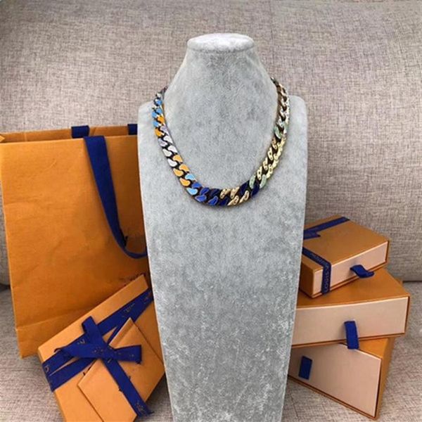 

2019 latest launch french masters designed luxury men's bracelets chain links patches colored bracelet necklace jewelry v let287v, Silver