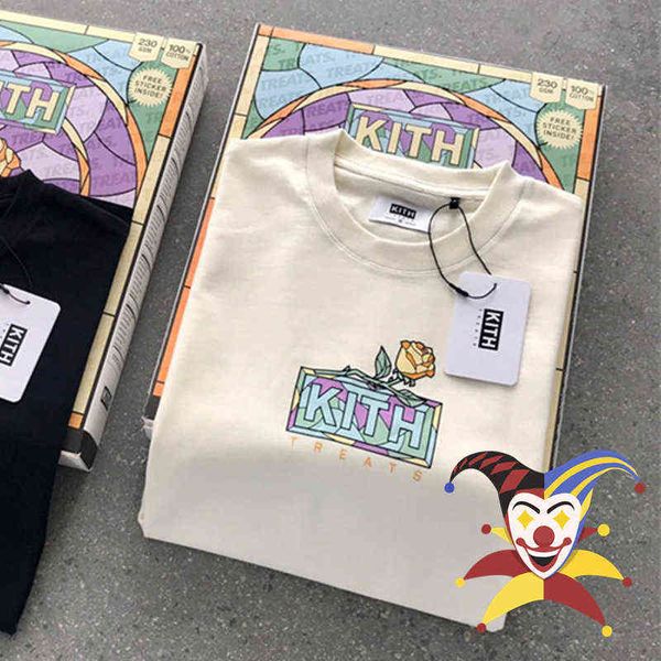 

2022ss kith flowers box t shirt men women 1:1 t-shirt tee summer style short sleeve, White;black