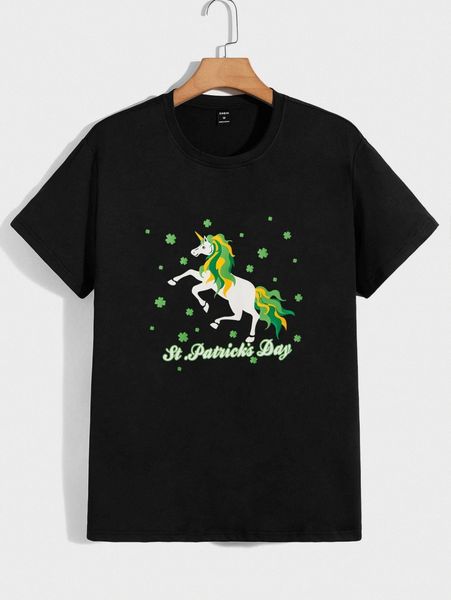 

men unicorn and letter print tee b3ui#, White;black