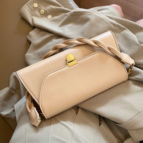 

french minority woven belt one shoulder staff armpit bag 2022 versatile new fashion retro chain messenger bag for women