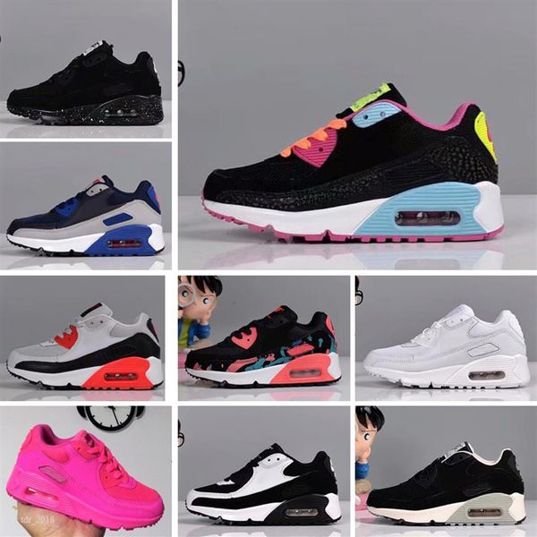 

2020 kids leather and mesh breathable running shoes airing fashion designer308a, Black