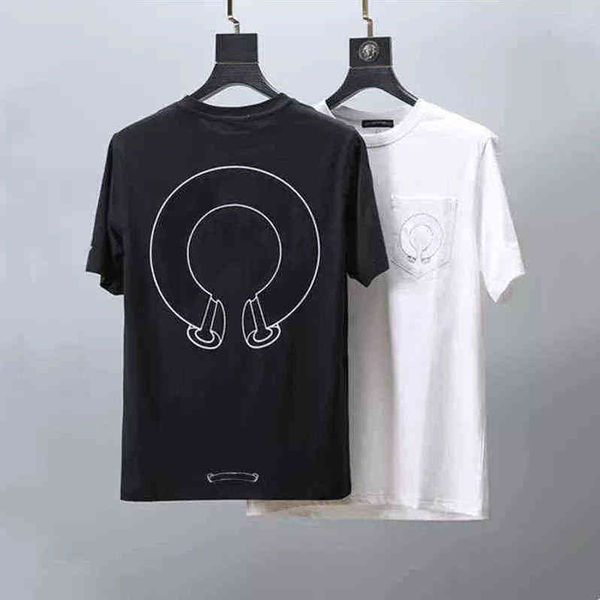 

classic ch t shirts short sleeves summer letter horseshoe sanskrit cross print sweatshirts t-shirts mens woman designer loose tees e5pj, White;black