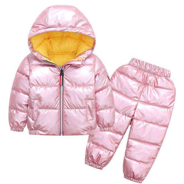 2 pezzi set vestito invernale per bambini 2020 nuovi bambini cappotto giù cotone caldo bambini giacca moda per ragazze 1-6 anni ragazzo set J220718