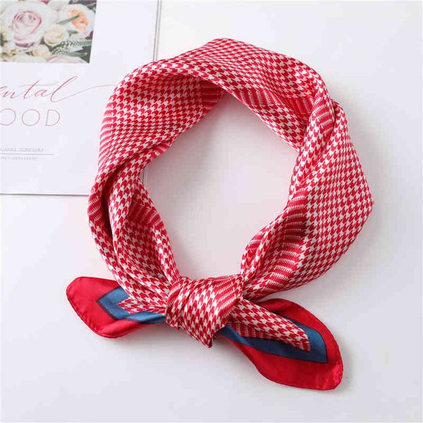 

2021 silk hair scarf print lady neck square bag scarves head wraps for women bandana shawls female kerchief fashion foulard, Blue;gray
