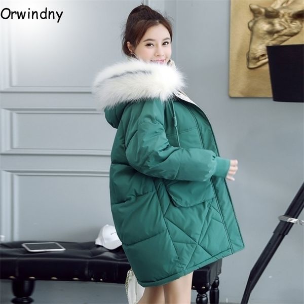 

orwindny jackets female winter coat women's parka hooded warm coat coat jacket cotton padded jacket plus size s-3xl 201127, Black