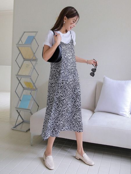 

dazy leopard print cami dress without t5qf#, Black;gray