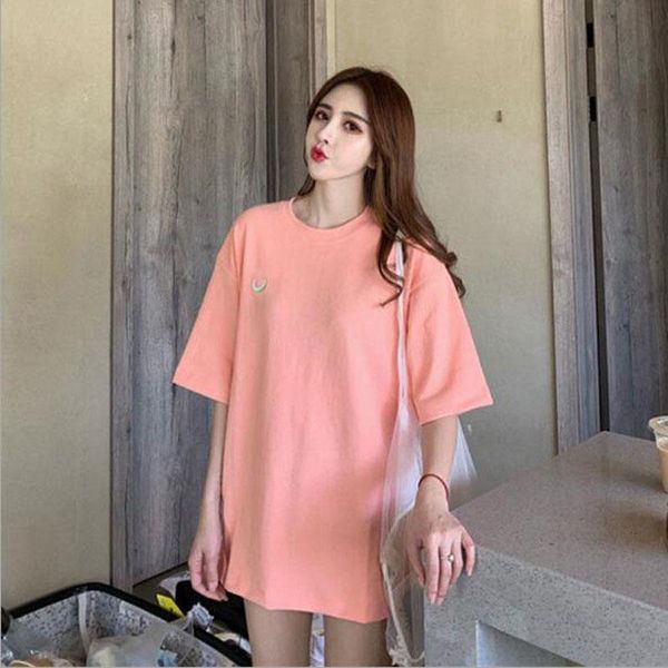 

women's t-shirt moon embroidery women short sleeve round neck t shirt femme cotton spandex shirts womenwomen's, White