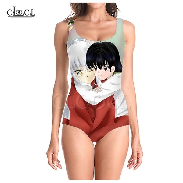 

japanese anime inuyasha 3d print sleeveless swimwear summer girls ladies beach swimsuits w220617, White;black