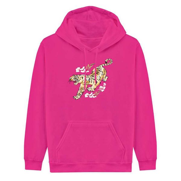 

2022 for_customization custom blank oversized hoodie hip hop tiger pattern crop sweatshirt jacket men dye hoodie, Black