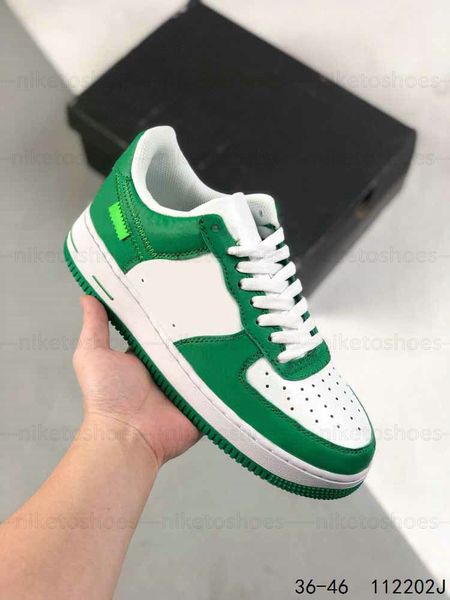 

classic men women 1 low casual shoes blue red green monograms embossed leather platform trainers fashion joint name outdoor sports sneak, Black