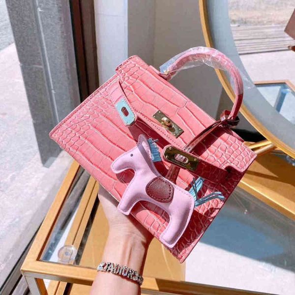 

bags herme women's bag fashion red wedding alligator one shoulder cross carrying versatile luxurys yyds