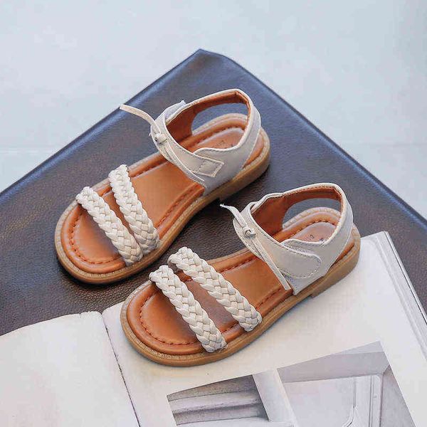 

princesses sports cute weave sandals big girls shoes child summer beach sandals kids shoes new 2021 2 3  5 6 7 8 9 10 years g220523, Black;red