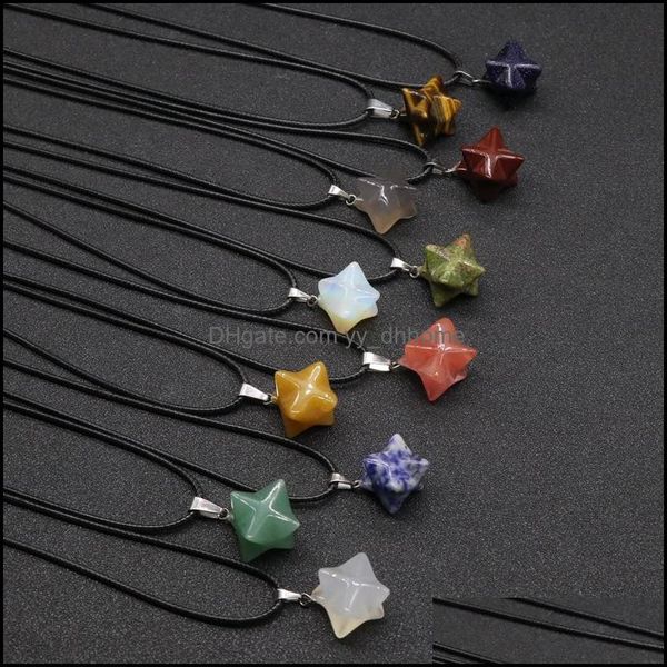 

pendant necklaces pendants jewelry natural stone hexagram tigers eye opal quartz crystal chakra reiki healing pendum necklace drop deliver, Silver