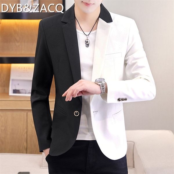 

dyb&zacq m-3xl color suit men autumn leisure small suit nightclub male trend handsome jacket korean version slim coat 220409, White;black