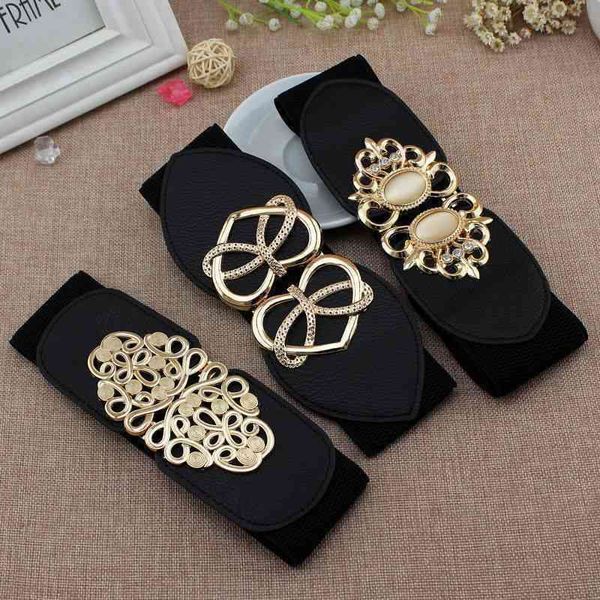 

belts elastic waistband womens elastic wide decorative belt slim with skirt coat black, Black;brown