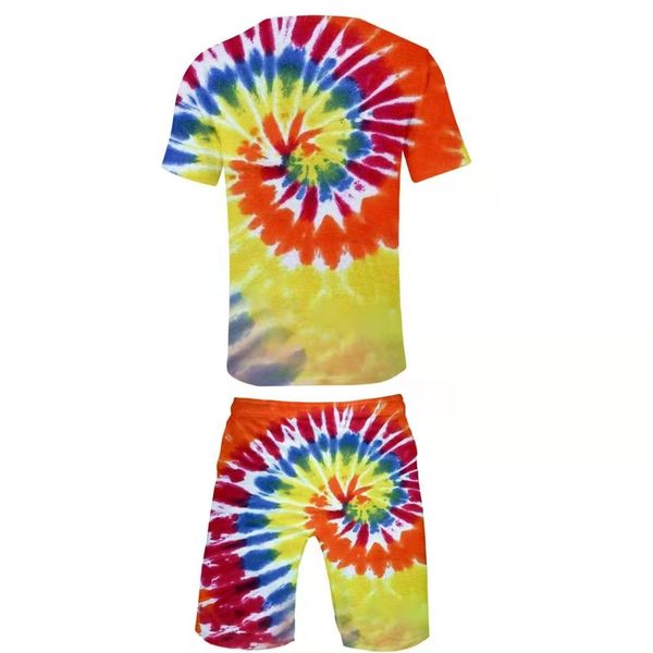 

men's t-shirts aldult the new europe and america tie dye element 3d digital printing short sleeve t-shirt beach shorts, White;black
