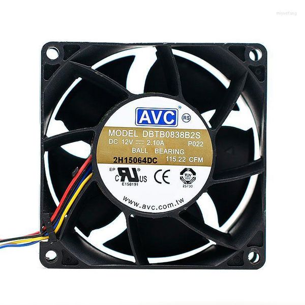 Lüfterkühlungen für AVC DBTB0838B2S 8038 12 V 2,10 A 80 mm Vierdraht-PWM 4-Pin-CPU-Chassis-Schränke Kühlung FanFans