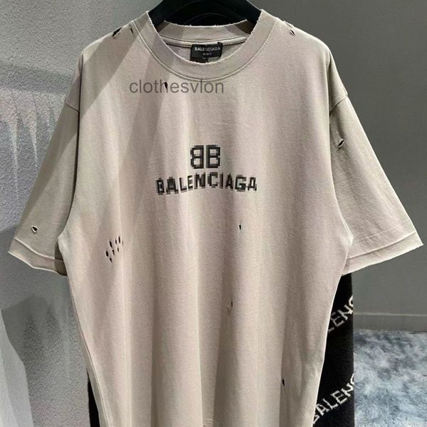 

shirts t balencaigs mens designer tshirts high version paris 22ss mosaic letter short sleeve t-shirt, White;black