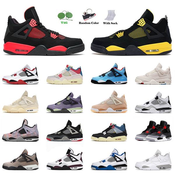 

2022 air jordan retro jumpman basketball shoes 4 4s tattoo university blue taupe haze guava ice noir canvas womens mens sneakers trainers si