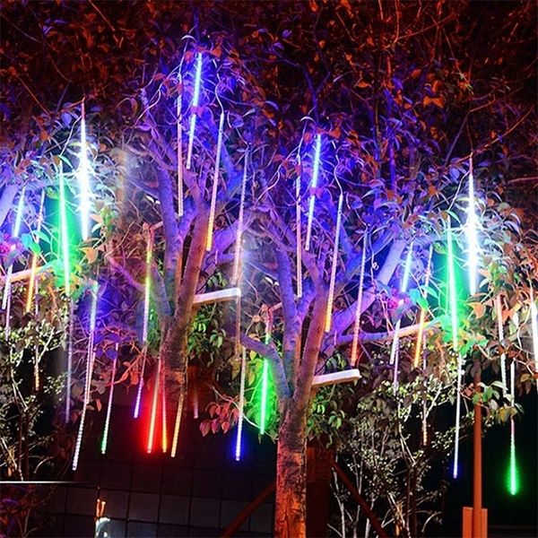 3050 см. Светодиодные светодиодные светильники метеористые дождь 8 пробирки светодиодные светлые водонепроницаемые для садового украшения деревьев.