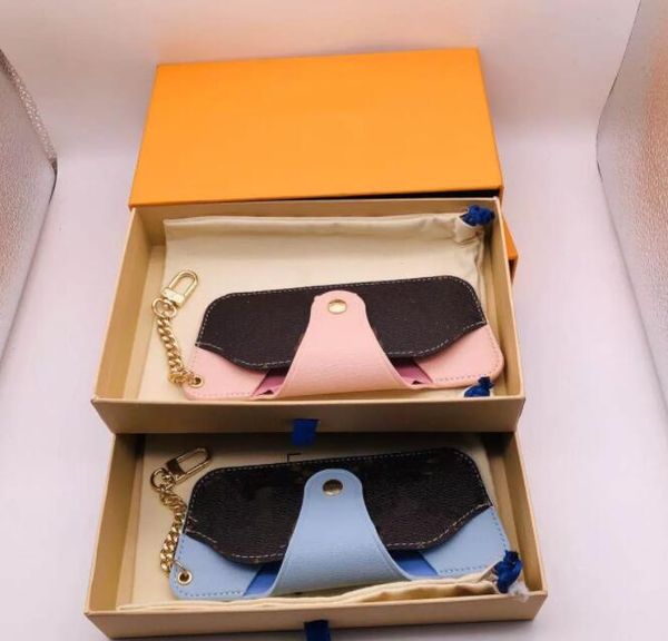 

luxury sunglasses bag brand men women keather key ring bule pink eyeglasses