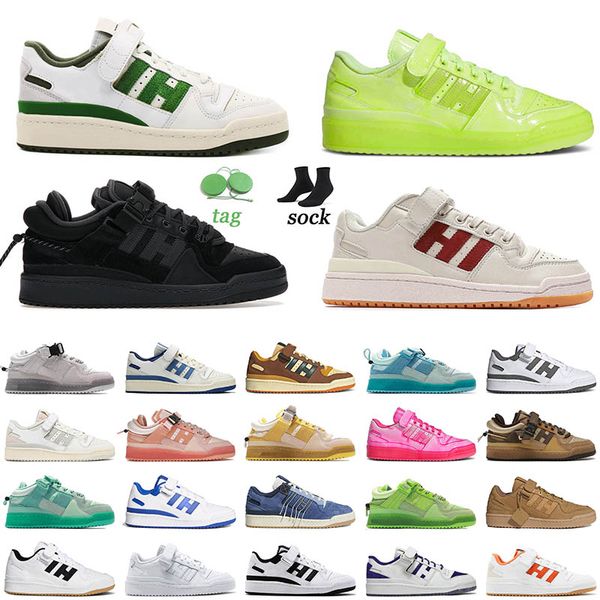 

mens bad bunny running shoes atmos wheat forum low true orange white hazy copper back to school og bright blue womens sneakers sports traine, White;red