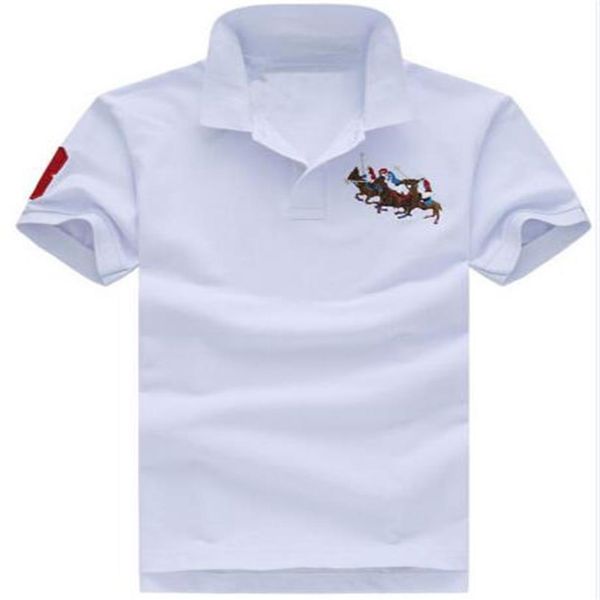 

summer polo shirts big pony cotton men casual t-shirt short sleeve slim fit nautica sport tees racing leisure polos white257g, White;black