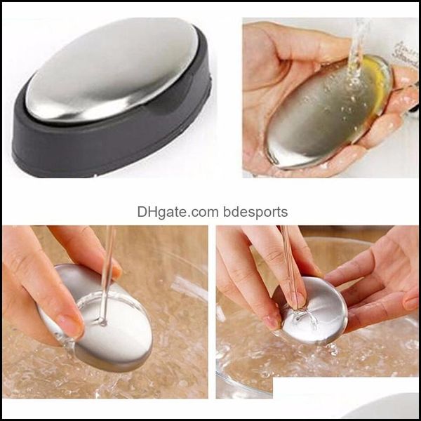 Outras ferramentas de cozinha barra de jantar de cozinha jardim de aço inoxidável - forma oval desodoriza o cheiro das mãos, eliminando a magia de varejo