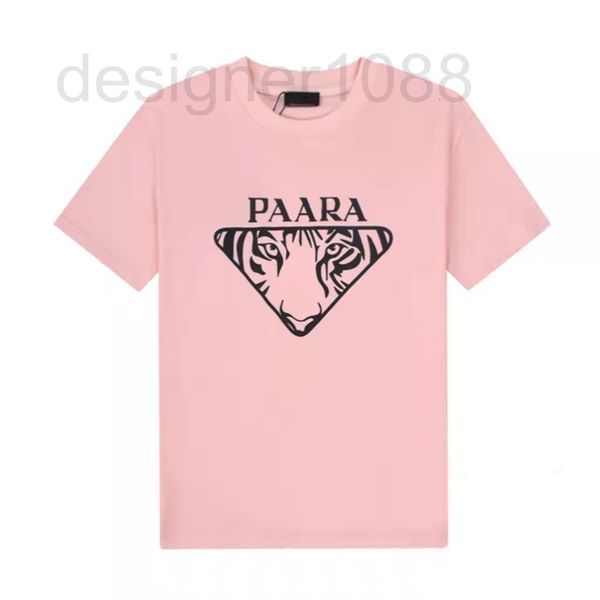 

women's t-shirt designer correct and verified 2022 summer new p family letter tiger head pattern men's women's short sleeved, White