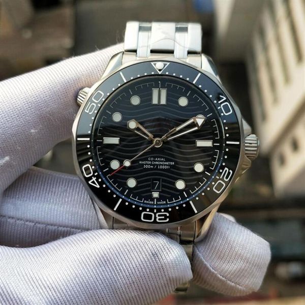 

600m stainless steel bracelect c 8500 automatic movement men's watch 007 men's sport wrist black dial241j, Slivery;brown