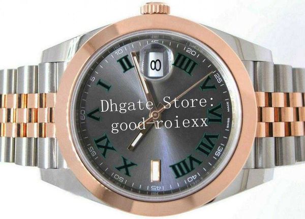 

everose watches men mechanical cal.3235 eta watch men's 904l steel rose gold jubilee bracelet smooth beze 41mm ew sundust gray wimbledo, Slivery;brown