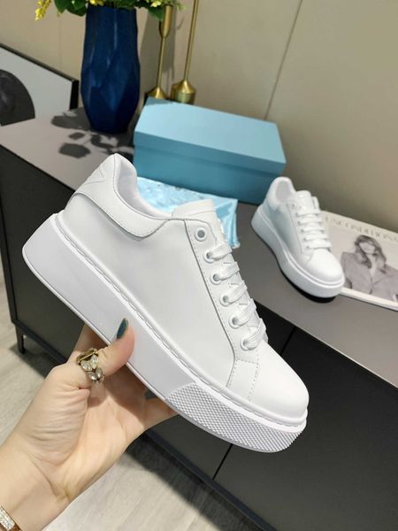 

man shoes fashion women shoes men's leather lace up platform oversized sole sneakers white black casual 1112