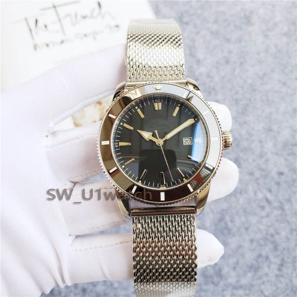 

men's classic series stainless steel mechanical watch mesh steel strap premium luminous watches, Slivery;brown
