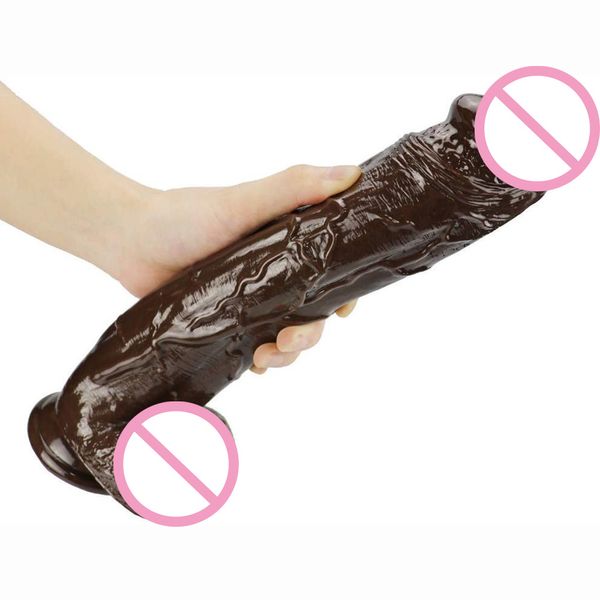 26cm Didlo tem uma ventosa grande e realista vibrador vibrador com função de pressão real pênis sexy brinquedos para mulher