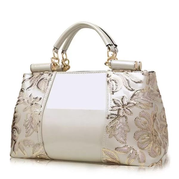 

selling new fashion patent leather sequins highend womens bag luxury brand design handbag ladies shoulder messenger bag