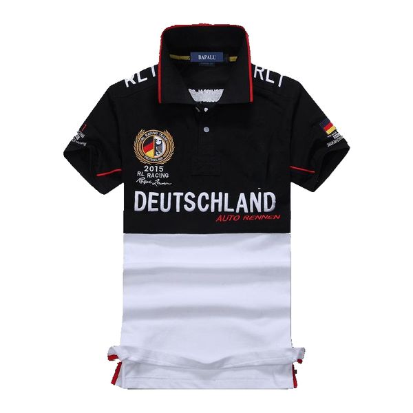 RACING Herren Polos Stickerei Baumwollhemden Custom Fit USA Kurzarm Team Shirts Größe S-5XL