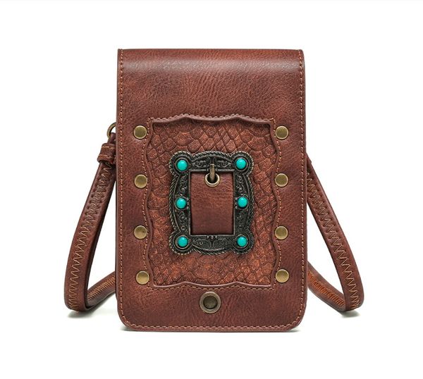 

new arrivals steampunk women messenger bag pu leather small travel mobile phone bags outdoor handbag