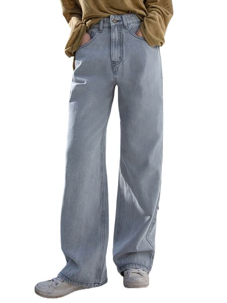 

dazy high waist light wash wide leg jeans b7ow#, Blue